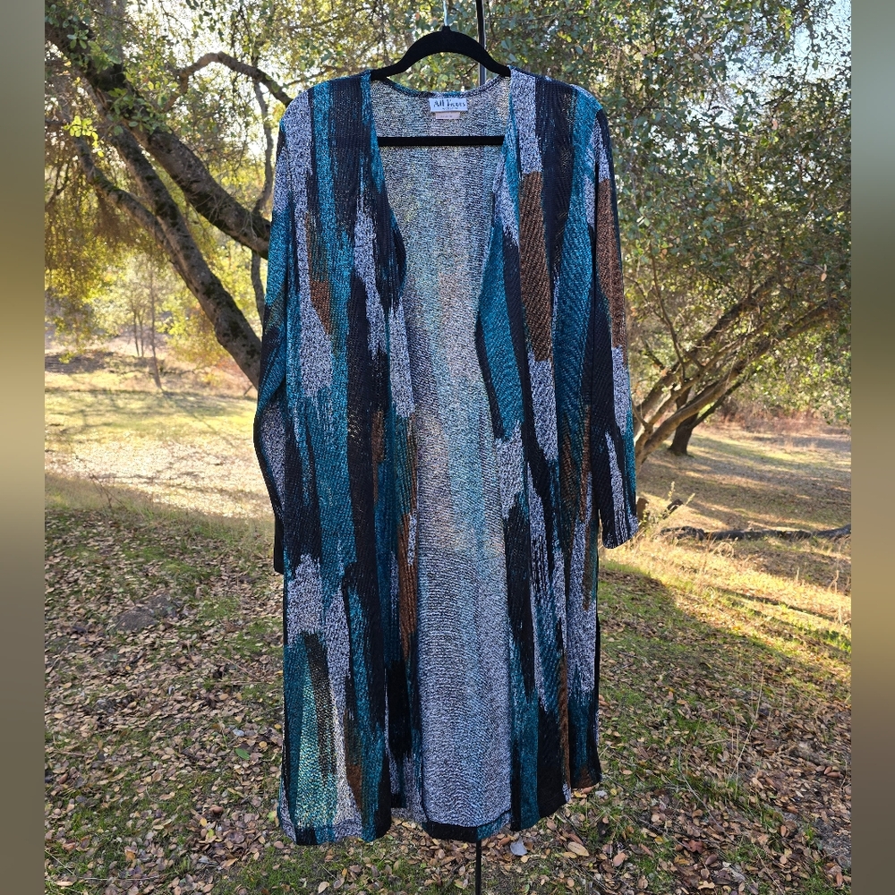 Multicolor Open Front Cardigan